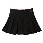 Bienzoe Girls School Uniform Skirt: Kids Adjustable Waist Pleated Mini Skorts Black Size 18