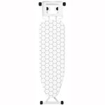 Foldable Ironing Board, Lightweight Iron Board, Adjustable Height, Space-Saving Ironing Stand Heat Resistant Washable Cover with Iron Rest, Non Slip Reinforced Heavy Sturdy Metal Steel Legs, White
