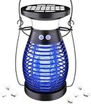 Solar Bug Zapper Outdoor Waterproof, 3 in 1 Solar Charging Mosquito Zapper with USB Cable, 4200V Electric Gnat Fly Trap Insect Killer/High Powered UV Light Lamp for Home Camping Garden Patio