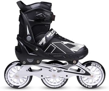 Nivia Speed Pro Inline Skate, Adjustable Inline Roller Skates for Unisex Kids & Adults, Outdoor Skating Shoes Roller Blades, 110mm Wheels for Smoother Rides (Medium, Black/White)