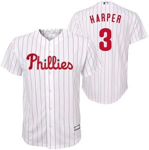 OuterStuff Bryce Harper Philadelphia Phillies MLB Kids 4-7 White Home Player Jersey, White, 4