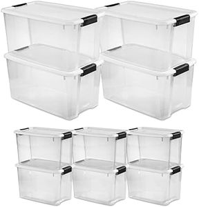 Sterilite 4-Pack 70 Quart & 6-Pack 30 Quart Ultra Latching Box, Clear Plastic Storage Bins with Lids - Heavy-Duty Organizing Containers for Closet, Bathroom, and Office