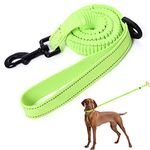 Mile High Life | Bungee Dog Leash | Gentle Pull Training Lead | Soft Comfort Texture | 3-5 Feet | For Dogs/Cats Under 20 lb (Lime Green)