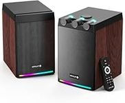 Active Bluetooth Bookshelf Speakers | Amplified HiFi Speakers with 100W 2.0 Channel 4" Drivers | Powered Studio Speakers with FM, MIC, USB & AUX Input | Remote Control Included