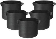 Grow Bags 5-Pack Fabric Pots Heavy Duty Nonwoven Plant Grow Bags with Handles for Vegetable Tomato Potato Fruit Flower Garden Planting (3 Gallon)