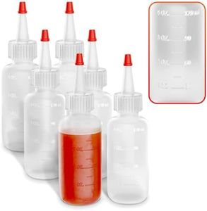 HYQO 6 Pcs Small Squeeze Bottles for Liquids – 4oz Clear Condiment Squeeze Bottles for Sauces, Oils, Salad Dressing, Ketchup, Mustard, Pancake Batter – Precise Dispensing for Cooking and DIY Crafts