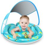 Baby Pool Float with Canopy Removable UPF50+ UV Sun Protection,Third-Generation Upgraded Baby Swimming Float,More Stable Baby Swimming Pool Float,Suitable for Babies Aged 6-24 Months Swimming Float