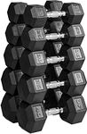 MAGMA 20-40 LB Premium 300-Pound Rubber Hex Dumbbell Set