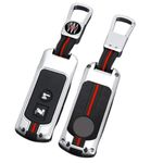 Happyit Zinc Alloy Car Key Cover Cases for Honda PCX 150 X-ADV SH125 Scoopy SH300 Forza Super Cub 125 300 with Fluorescent Silicone Buttons (2 Buttons Silver)