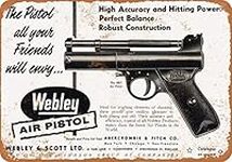 Metal Tin Sign 8x12 Inch 1959 Webley Air Pistols Vintage Look Metal Sign