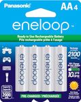 Panasonic BK-3Mcca4Ba Eneloop AA New 2100 Cycle Ni-MH Pre-Charged Rechargeable Batteries, 4-Pack