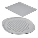 Farberware GoldenBake Nonstick Baking Sheet and Pizza Crisper Pan Set, 2 Piece, Gray