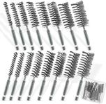 Attoshow 16-Piece Bore Brush Set - 304 Stainless Steel Drill Wire Bore Cleaning Brushes - 1/4" Hex Shank for Power Drills, Impact Drivers, Grinders (8/10/12/15/17/19/22/25mm)