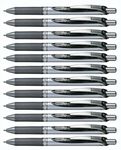 Pentel Energel XM Retractable Gel Pen with 0.7 mm Tip, Black, Pack of 12 (BL77-AO)