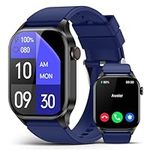 Smart Watch for Men, Infrared True Blood Oxygen Monitor, 136+ Sports Modes, 2.04-inch AMOLED Display, Heart Rate Sleep Monitor, IP68 Waterproof Fitness Tracker, Compatible with Android iOS Blue