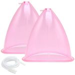 ZILAMPU Buttocks Vacuum Cups 180ml, XL Vacuum Therapy Cupping Machine Accessories 8.26 inch Diameter Butt Suction Cups with Y-Hose for Butt Lifting Body Massage, 1 Pair (Pink)