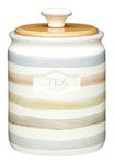 KitchenCraft Tea Caddy, Striped Ceramic Tea Storage, 800 ml