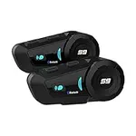 SCSETC S-9 Motorcycle Helmet Bluetooth Headset 2000m 6 Riders Intercoms, Bluetooth Motorcycle Headset with CVC Noise Cancellation, Helmet Bluetooth Headset with Handsfree/Voice Control/HD Music/2 Pack