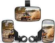 UTV Rear View Mirror And Center View Mirror With 1.75" to 2" Roll Bar Cage Mount Compatible with Polaris RZR, Commander Maverick X3, Viking, Yamaha Rhino, Kawasaki Teryx