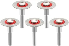 FOCSTOL Mini Diamond Glass Cutting Disc - 5pcs 1-3/16 Inch(30mm) Glass Saw Blade with 1/4 Inch(6mm) Round Shank for Glass Jade Crystal Wine Bottle Ceramic Tile
