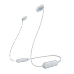 Sony WI-C100 Wireless In-ear Headphones - Up to 25 hours of battery life - Water resistant- Built-in mic for phone calls - Voice Assistant compatible - Reliable Bluetooth connection - White