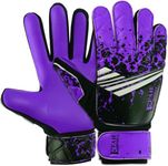 EFAH SPORTS Football Goalkeeper Gloves For Boys kids Children Youth Soccer Goalie Glove with Super Grip Palms (Purple, Size 5 suitable for 9 to 12 years old)