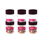 CELLO Modustack Stackable Container Set | PET Plastic Jar with Air Tight Lid | For Storage of Food, Pulses, Spice, Cereals, Cookies, Dry Food | 750ml | Set of 6, Maroon