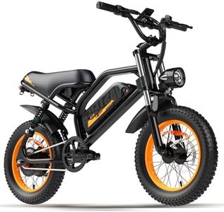 VDL Mountain Electric Bike for Teenager, 16" Fat Tire Ebike, Wider Seat 800W Peak Motor, Removable Battery, Front Fork Suspension, 20MPH, UP to 35 Miles Mountain Ebike, Black-Orange