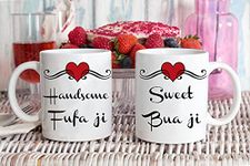 DAYS Ceramic Coffee Mugs Coolest Bua Fufa Gift for Uncle Aunt Set of 2