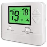 Heagstat Non-Programmable Thermostats for Home Single-Stage 1 Heat/ 1 Cool (with Green Backlight)