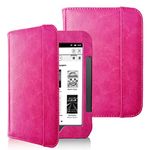 AFesar Barnes and Noble Nook Simple Touch eBook Reader GlowLight Cover Case, Folio Premium PU Leather Pocket Cover for Nook 2 (Model:BNRV300)/ Nook 3(Model:BNRV350) Ebook Case (Pink)