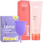 Lena Menstrual Cup Small & Lena Wash Set – Reusable Silicone Period Cup with Gentle pH-Balanced Cleanser for Menstrual Cups, Beginner-Friendly Starter Kit