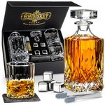 Whisiskey - Whiskey Decanter - Classic Decanter Set - Whisky Set - 700ML - Gifts for Men - Incl. 4 Whiskey Stones, Pliers & 2 Whisky Glasses