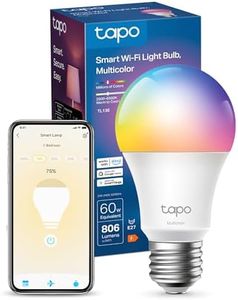 Tapo NEW TL13E Smart Bulb, E27 Multicolour Alexa Light Bulb, 8.3W (60W), E27 Smart Bulb, Dimmable, Schedule & Timer, Away Mode, Energy Saving, Voice Control Alexa & Google, No Hub Needed, App Control