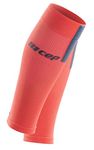 CEP - CALF SLEEVES 3.0 for men | Sleeves for precise calf compression in coral/grey, size V