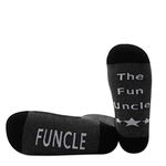 JXGZSO Funcle Funny Uncle Socks Gift Funcle The Fun Uncle Socks Best Uncle Ever Gift Fathers Day Gift (Funcle Black Ankle 1 Pair)