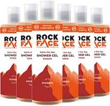 Rock Face Power Shower Gel 410ml | All in One Body Wash | Fresh Spicy Scent | Suitable for Hair and Body | Multipack of 6