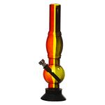 Metier 10-inch Single Bulb Acrylic Mini Bong, Hookah Waterpipe (25cm, Rasta Color)