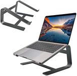 Macally Macbook Stand | Laptop Stand for Desk | Computer Stand (Universal 10"-17.3") Premium Aluminum Stylish and Sturdy Laptop Riser Stand - Laptop Holder Works with Macbook Pro/Air, Notebook, Chrome