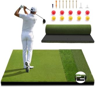 Fanshaw 3-in-1 6 * 4 Feet Multi-Turf Golf Hitting Mat, All Weather Indoor Office Outdoor Swing Training Mat, Portable Foldable Golf Simulator Mat with Shock Absorbing Base for Beginners & Pros