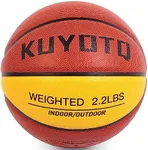 KUYOTQ 2.2lbs Size 6 (28.5") Weighted Basketball Composite in&Outdoor Heavy Trainer Basketball for Improving Ball Handling Dribbling Passing and Rebounding Skill | Without Pump