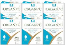 Organyc - 100% Certified Organic Cotton Feminine Pads - Sanitary Napkin with Wings for Women, Moderate Flow, Regular Absorbency, 60 Count (6 Pack of 10 Count)
