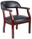 Boss Office Products Ivy League Executive Captain's Chair in Vinyl, Black