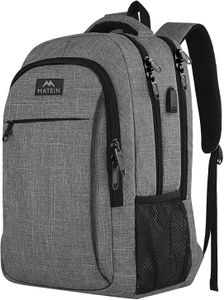 MATEIN 15.6" Travel Laptop Backpack – Grey