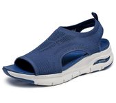 Skechers Women's Arch FIT City Catch Sandal, Navy Knit, 6 UK
