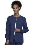 CHEROKEE womens4350Warm Up Scrubs Jacket Long Sleeves Medical Scrubs Jacket - Blue - Small