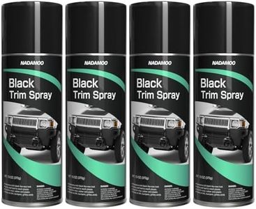 NADAMOO Automotive Black Trim Spray Paint, 4 Cans, Instantly Revives Color for Car Plastic Vinyl Rubber, Vehicle Exterior and Interior Plastic and Trim Restorer Aerosol Paint Can, Satin Finish