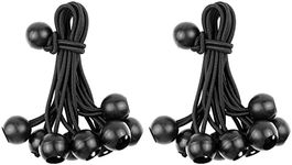 Vashly 30 Pack Ball Bungee Cords 6 inch Black BallsHeavy Duty Versatile Tarp Tie Down Strap Cord,for Holding Camping Tents Cargo Canopy Pool Cover Holding Wire and Hoses