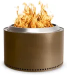 Solo Stove Yukon 2.0, 27 Inch Smokeless Fire Pit with Removable Ash Pan - Wood Burning Portable Stainless Steel Outdoor Fireplace, Stainless Steel, Ideal for 6 or More People, 38 lbs, Bronze