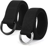 SUOSDEY 2 Pack Mens Canvas Belt wit